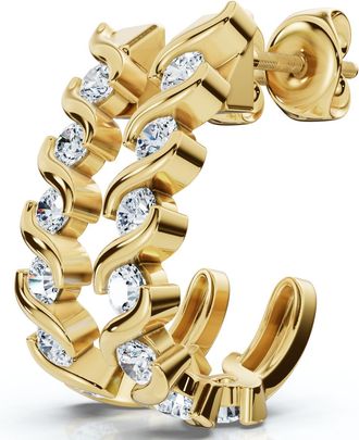 Pompeii3 3/8Ct Diamond Curve Earrings 14k Gold Lab Grown Lab Grown Size: 3/4
