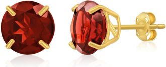 MAX + STONE 14k Yellow or White Gold 9mm Round Large Gemstone Stud Earrings
