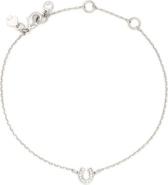 Kate Spade New York pav&eacute; horseshoe charm bracelet in Clear/Silver at Nordstrom