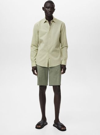 Mango Camicia regular-fit texture righe verde pastello - Uomo - XL - MANGO MAN