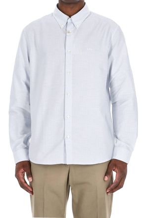 A.P.C. Standard Fit Cotton Piquet Striped Shirt