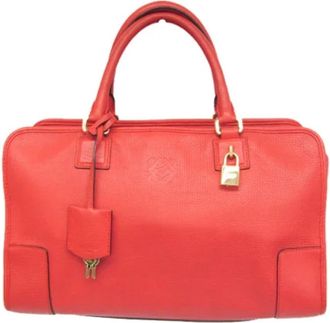 Loewe Tweedehands leren handtassen - Dames - Vintage Handtas - Rood - ONE Size - Leer - Vintage