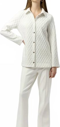 Joseph Ribkoff Quilted Basketweave Jacket In White