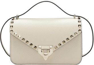 Valentino Garavani Rockstud Small Shoulder Bag - Dames - Schoudertassen - Beige - ONE Size - Leer - Tassen