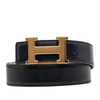 Herm&egrave;s Pre-owned H Buckle Belt - female - Herm&egrave;s Vintage - Vintage Belts - Black - ONE SIZE - Pre-owned