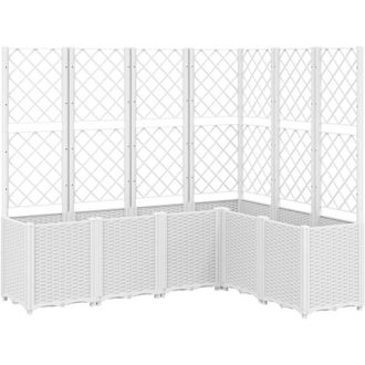 vidaXL Jardinera con enrejado pp blanco 160x120x140 cm Vidaxl