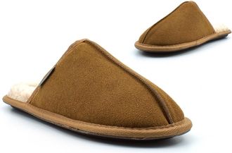 Generic Mens Real Suede Slippers Mens Thermal Slippers Size 6 Boys Slipper Size 10 Mules Slip On Slipper Mules Mule Thermal Real Suede Upper Memory Foam Faux 