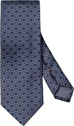 Eton Chain Print Silk Tie - Heren - Stropdassen - Blauw - ONE Size - Accessoires