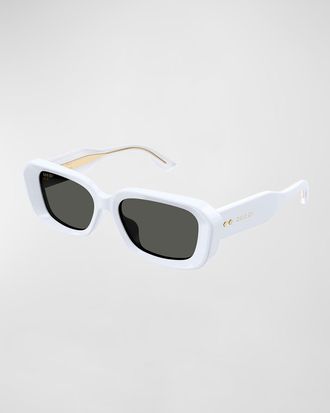 Gucci Beveled Acetate Rectangle Sunglasses