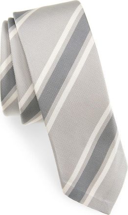 Thom Browne Classic Repp Stripe Silk & Cotton Tie in Medium Grey at Nordstrom