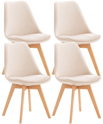 Clp Clp - Set 4 Sedie Pranzo Linares Beige Velluto