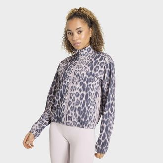adidas Rollkragenpullover ADIDAS PERFORMANCE WORKOUT ESSENTIALS LEOPARD, GEWEBTES MATERIAL, Damen, Gr. XXL, ice lila, shadow navy, Obermaterial: 87% Polyeste