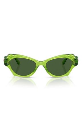 Swarovski 52mm Cat Eye Sunglasses in Transparent Green /Dark Green at Nordstrom