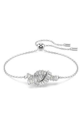 Swarovski Matrix Knot Slider Bracelet in White/Silver at Nordstrom, Size Medium