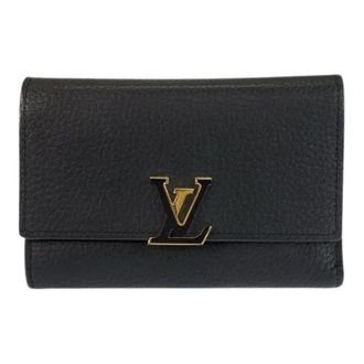 Louis Vuitton Pre-owned Wallets, female, Black, Size: ONE SIZE Pre-owned Portefeuille Capucines Compact Leather Wallet