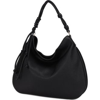 Mali + Lili Yasmin Vegan Leather Hobo Shoulder Bag in Black at Nordstrom