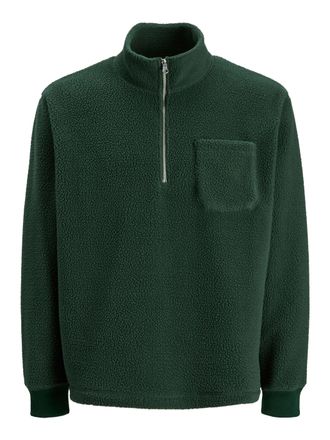 Jack & Jones Sweatshirt JACK & JONES JORGREENE TEDDY SWEAT HIGH NECK, Herren, Gr. XL, sycamore, angeraute Sweatware, Obermaterial: 100% Polyester, unifarben, relax