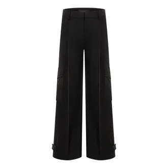 Cambio Broeken, Dames, Zwart, S, Polyester, Wijde cargobroek