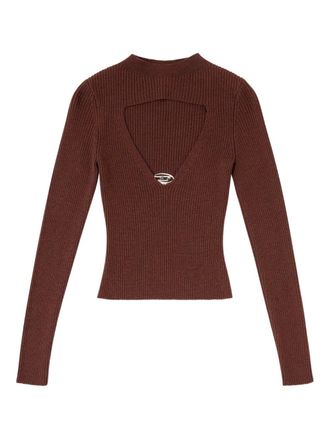 Diesel M-Olina ribbed top - women - Wool - L - Brown