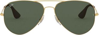 Ray-Ban Mens Ray-Ban Pilot Dark Green Lens Gold Sunglasses - Size: ONE size