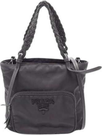 Prada Pre-owned Vintage Nylon Tote Bag - Dames - Vintage Shopper - Zwart - ONE Size - Nylon - Vintage