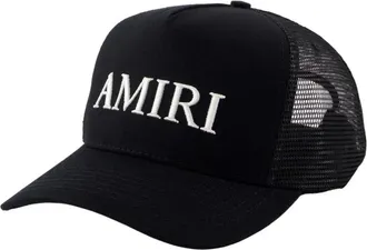 Amiri Caps, male, Black, Size: ONE SIZE Black Cotton Trucker Cap