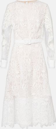 Oscar De La Renta Abito midi in pizzo floreale
