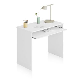 HOGAR 24 Hogar24 - Mesa Escritorio I-joy Dormitorio Juvenil Infantil Melamina Color Blanco 90 Cm