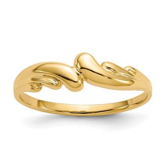 Diamond2Deal 14k Yellow Gold Polished Swirl Dome Ring