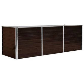 Berkfield Home Garden Raised Bed Brown 240x80x77 cm Galvanised Steel | Size: 240 x 80 x 77 cm