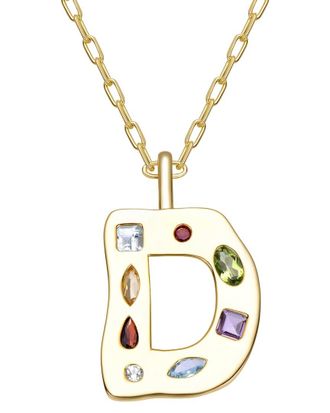 Genevive 14K Plated Cz Alphabetical Necklace