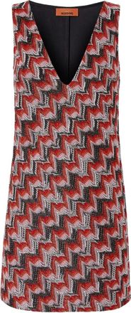 Missoni Abito corto con motivo a zigzag - Rosso