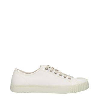 Maison Margiela White Fabric Low Top Mens Sneakers