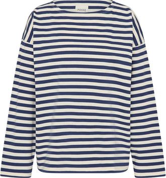 Possé Haisley gestreept T-shirt - Wit