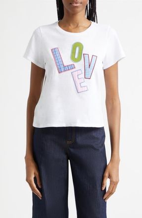 Cinq &agrave; Sept Love Collage Appliqu&eacute; T-Shirt in White/Multi at Nordstrom, Size Xx-Small
