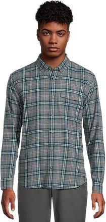 L.L.Bean Brushed Jaspe Twill Shirt Plaid Traditional Untucked Fit Mens Clothing Quarry Gray : 2XL, Cotton