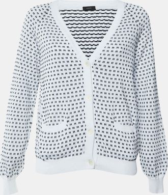 Joseph Monochrome Textured Cotton Button Front Cardigan