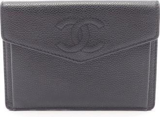 Chanel Black Grained Calfskin Coin Purse/Coin Case (Pre-Owned)