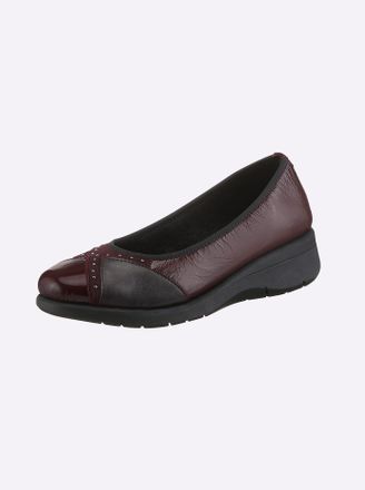 Casual Looks Ballerina CASUAL LOOKS, Damen, Gr. 36, rot (bordeaux), Lackleder, Schuhe Ballerina
