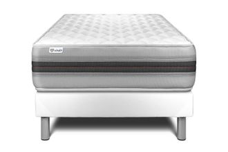 VITALIT Vitalit - Base Tapizada Blanco + Colch&oacute;n Con Espuma Viscoel&aacute;stica 90 X 190