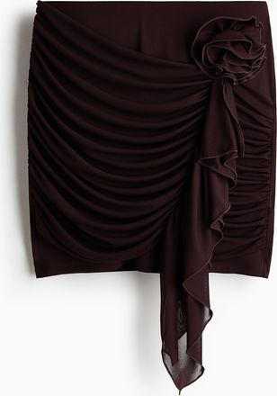 H&M Minijupe mit Bl&uuml;tendetail - Brown