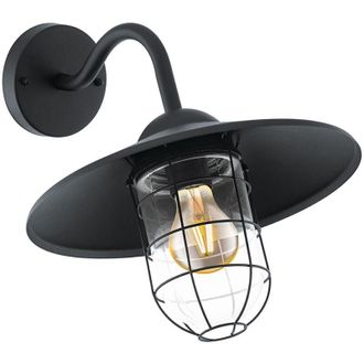 Eglo Eglo - Applique Esterno Classica Melgoa Metallo Nero Vetro Bianco 1 Luce E27