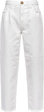 Pinko Elastische taille Mom-Fit Maddie Jeans - Dames - Cropped Jeans - Wit - W25 - Jeans