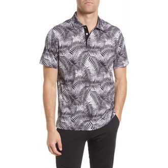 Bugatchi Digital Print Cotton Polo in Black at Nordstrom Rack, Size Xx-Large
