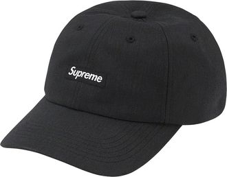 SUPREME Brushed Cordura Small Box 6-Panel Black White Yellow SUP-FW22-1010