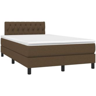 vidaXL Cama Box Spring Con Colch&oacute;n Tela Marr&oacute;n Oscuro 120x190 Cm Vidaxl