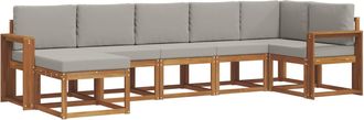 vidaXL Conjunto De Sof&aacute;s De Exterior 7 Uds. Gris Natural Y Claro Vidaxl