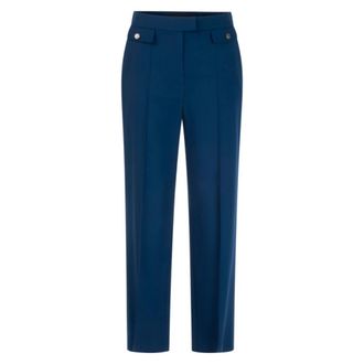 Marc Cain Marlenehose F&Eacute;S - Dames - Straight fit broeken - Blauw - S - Wol - Broeken