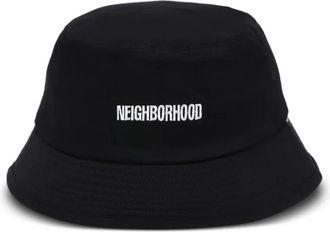 Neighborhood Cappello bucket in cotone con logo - Nero