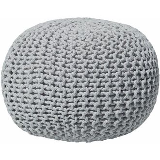 Beliani Pouf poggiapiedi in tessuto grigio chiaro 50 x 35 cm Conrad